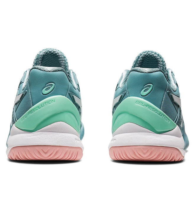 Asics Gel Resolution 8 Women's Tennis Shoe Smoke Blue/White Of Courts