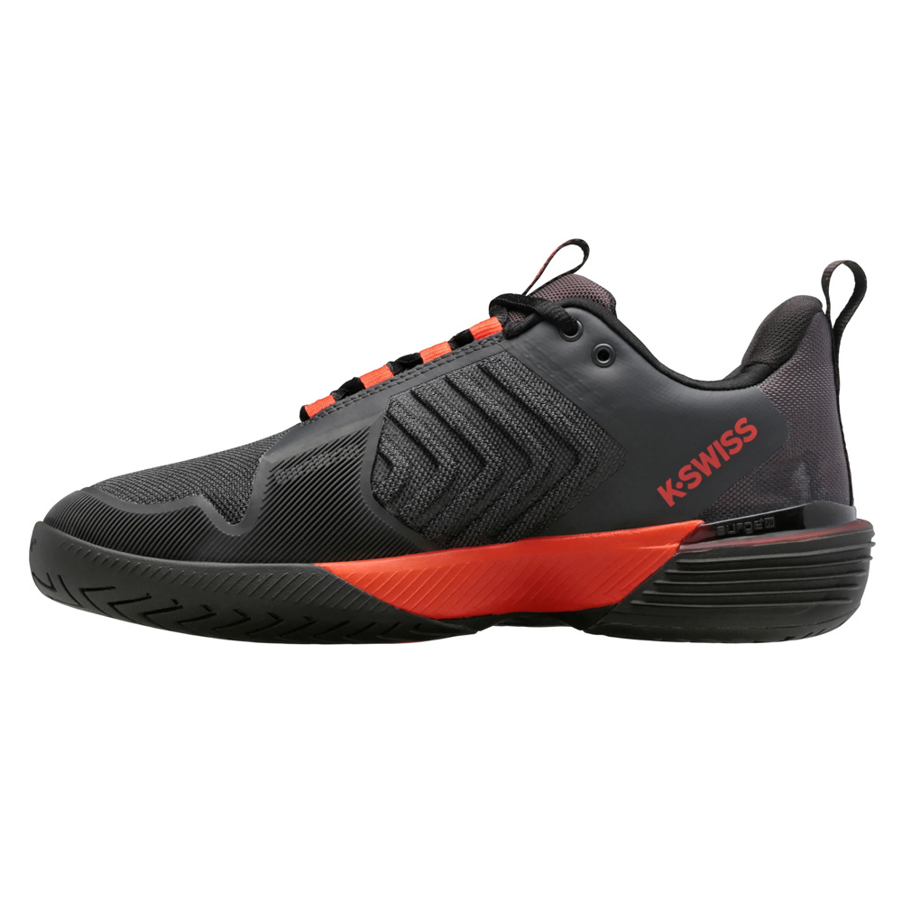 KSwiss Ultrashot 3 Mens Tennis Shoe Asphalt/Black/Orange Of Courts