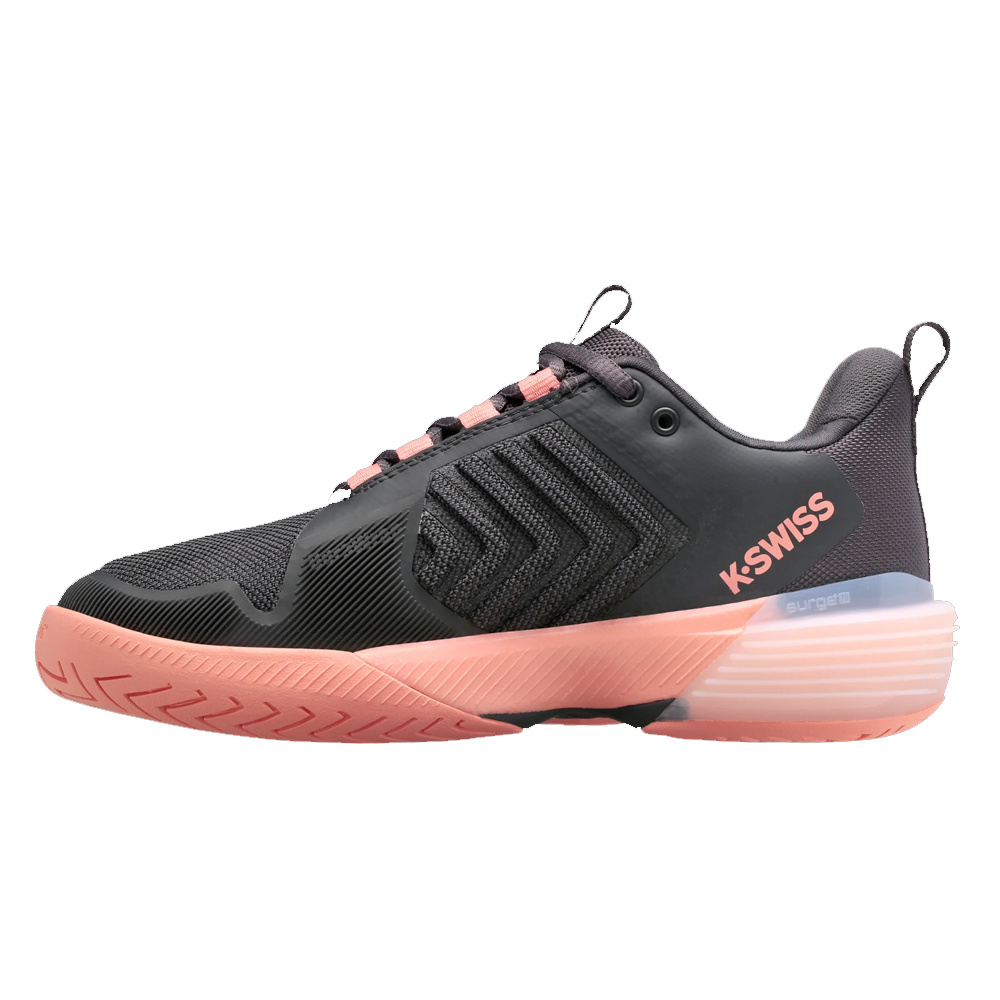 KSwiss Ultrashot 3 Women's Tennis Shoe Asphalt/Peach Amber/White