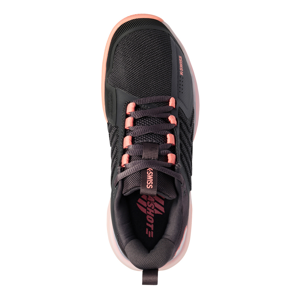 KSwiss Ultrashot 3 Women's Tennis Shoe Asphalt/Peach Amber/White