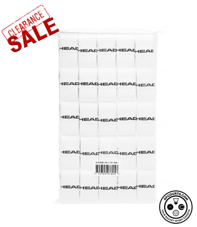 Head Prime Tour Overgrips Clear Polybag 50 Pack - White