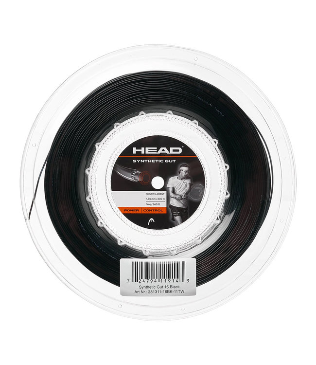 Head Synthetic Gut 16 Tennis String Reel - Black