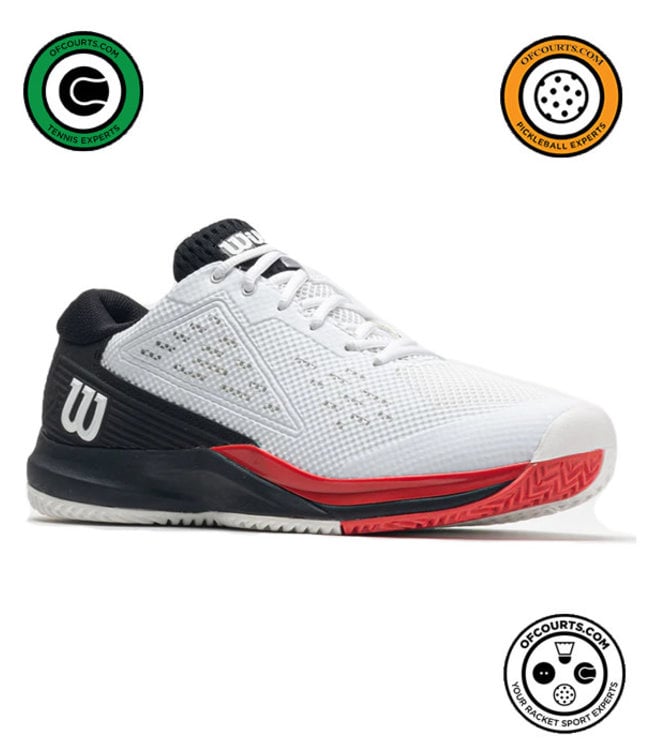 Wilson Rush Pro Ace Men's Tennis Shoes - White/Black/Poppy