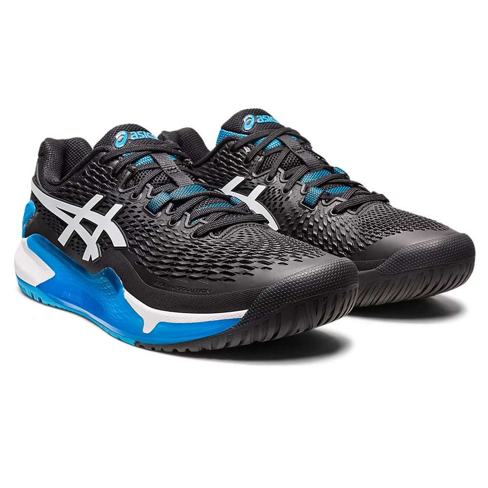 Asics Gel Resolution 9 Men's Tennis Shoe Black/White Of Courts