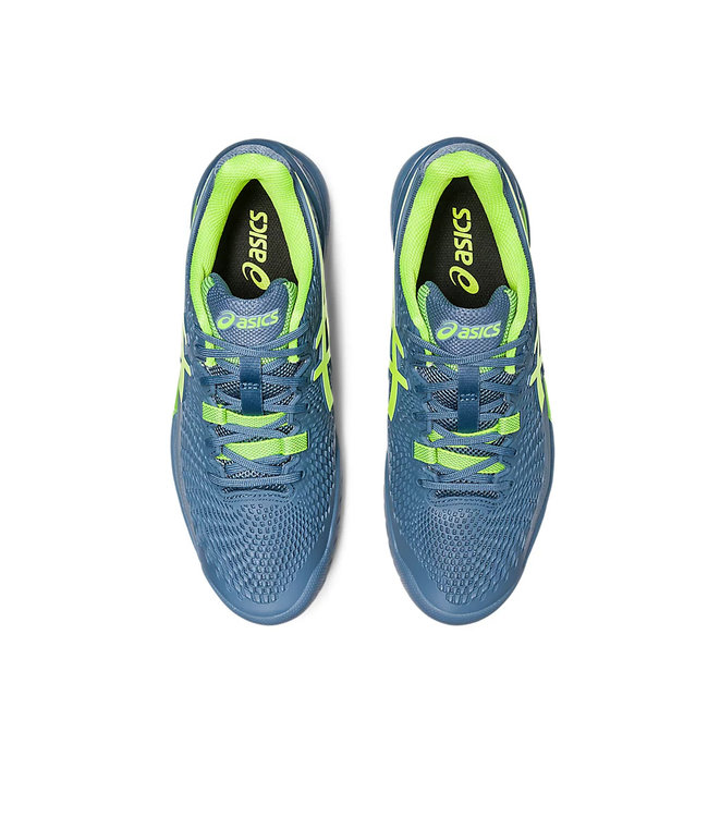 Asics Gel Resolution 9 Men's Tennis Shoe - Steel Blue/Hazard Green