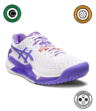 Asics Gel Resolution 9 Women's Tennis Shoe - White/Amethyst