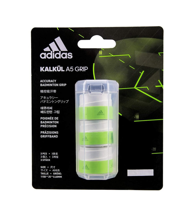 adidas Kalkul A5 Overgrip Smooth Tacky  (White, Pack of 3)