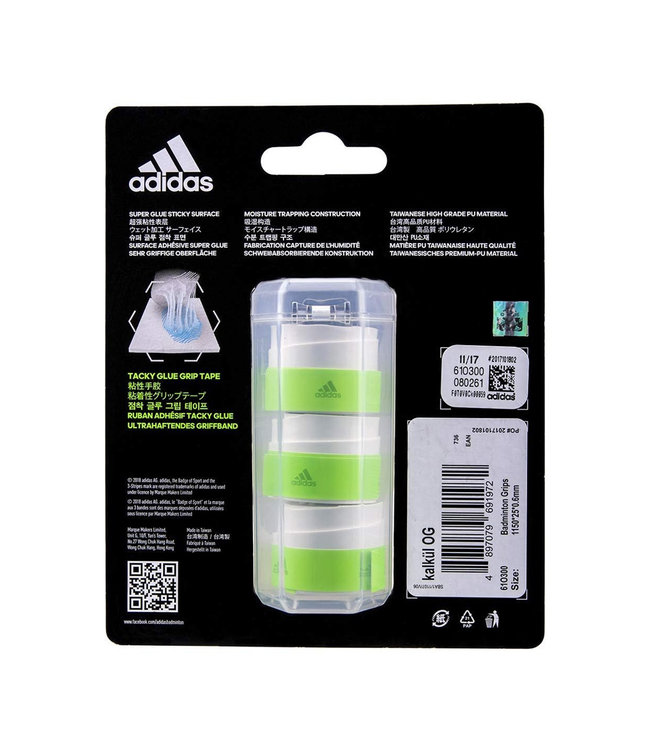 adidas Kalkul A5 Overgrip Smooth Tacky  (White, Pack of 3)