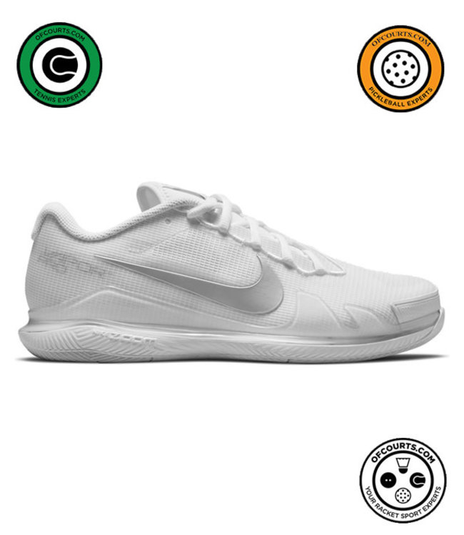 NIke Court Air Zoom Vapor Pro Women's Tennis Shoe - White/Metallic Silver