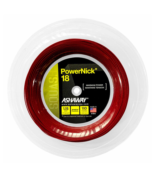 Ashaway Powernick 18 Red Squash String 110 meter