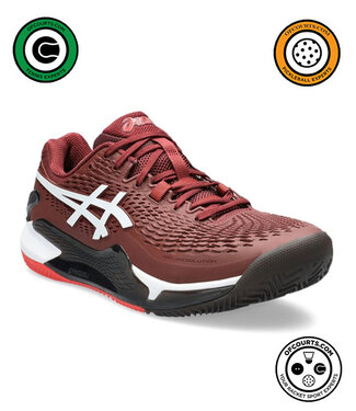 Asics Gel Resolution 9 Men's Clay Tennis Shoe - Antique Red/White