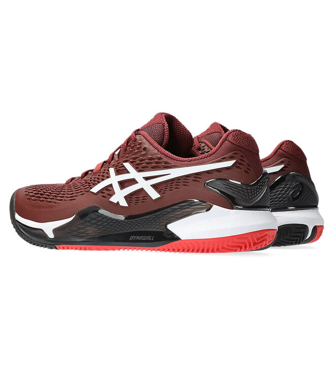 Asics Gel Resolution 9 Men's Clay Tennis Shoe - Antique Red/White