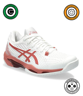 Asics Solution Speed FF 2 Women's Tennis Shoe -White/Light Garnet