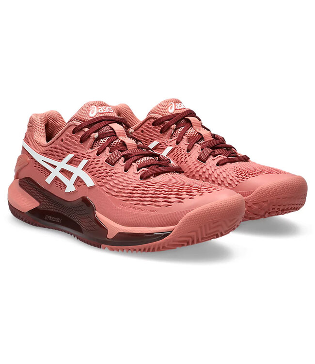 Asics Gel Resolution 9 Clay Women's Tennis Shoe - Light Garnet @ Lowest Price