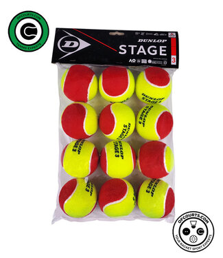 Dunlop Stage 3 Red Junior Tennis Balls - 12 Pack