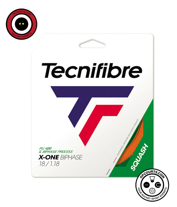 Tecnifibre X-One Biphase 1.18 Orange Squash String Set - Of Courts