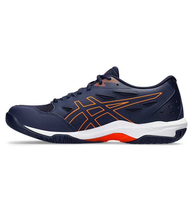 Asics Gel Rocket 11 Men's Indoor Shoe 2 E Wide - Peacoat/Shocking Orange @ Lowest Price
