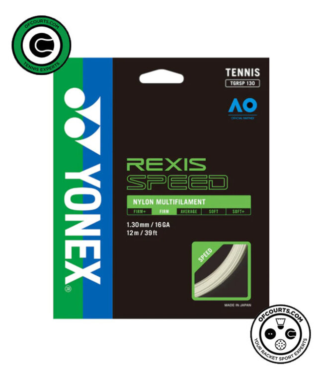 Yonex Rexis Speed 130/16 Multifilament Poly Tennis String - White