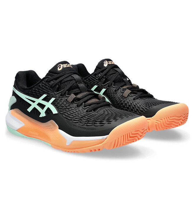 Asics Gel Resolution 9 Women's Padel Shoe - Black/Mint Tint