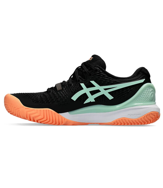Asics Gel Resolution 9 Women's Padel Shoe - Black/Mint Tint