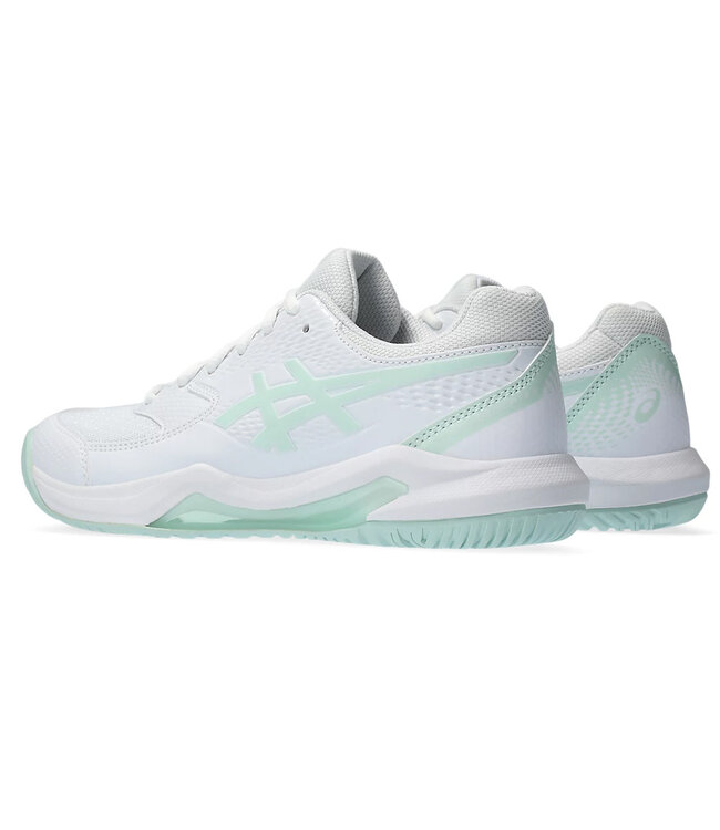 Asics Gel Dedicate 8 Wide Women's Tennis Shoe - White/Pale Blue