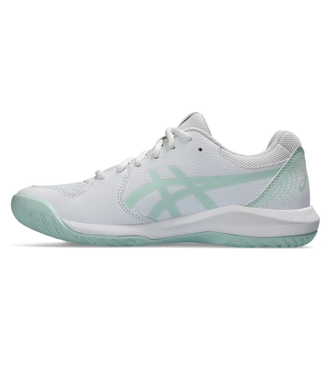 Asics Gel Dedicate 8 Wide Women's Tennis Shoe - White/Pale Blue