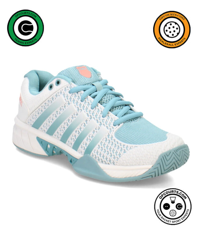 K-Swiss Express Light Women's Pickleball - Blanc de Blanc/Nile Blue