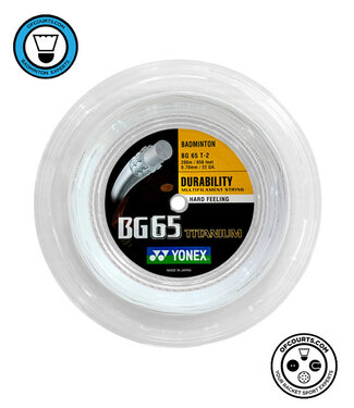 Yonex BG65 Ti 200m Badminton Reel - White