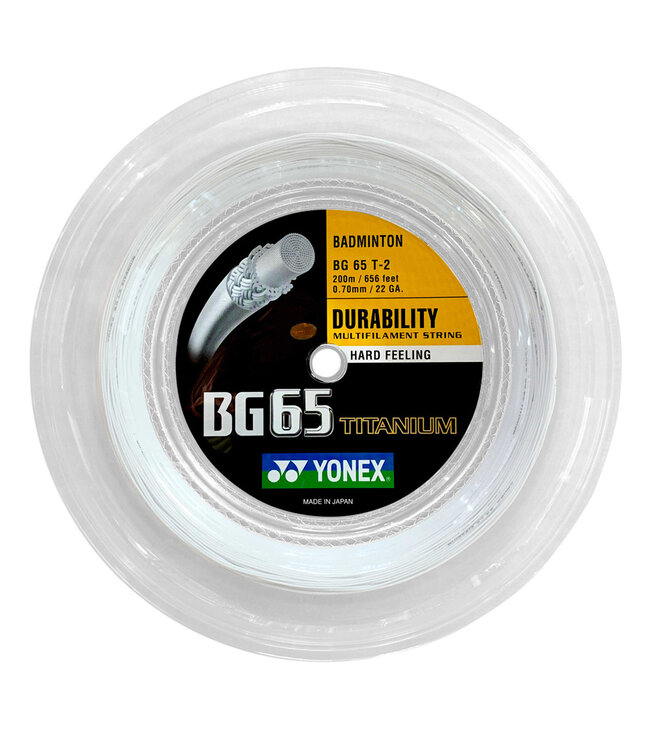 Yonex BG65 Ti 200m Badminton Reel - White