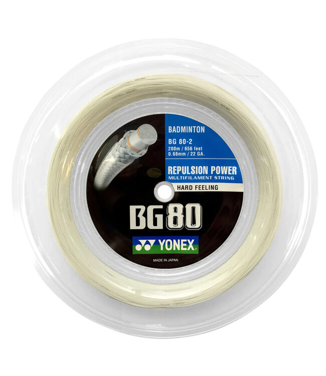 Yonex BG80 200m Badminton String Reel - White