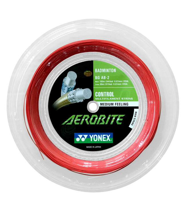 Yonex BG AB Aerobite 200M Badminton Reel - Red/White