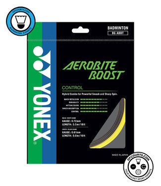 Yonex Aerobite Boost Badminton String - Gray / Yellow
