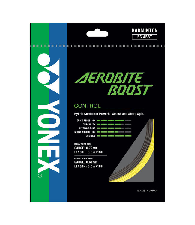 Yonex Aerobite Boost Badminton String - Gray / Yellow