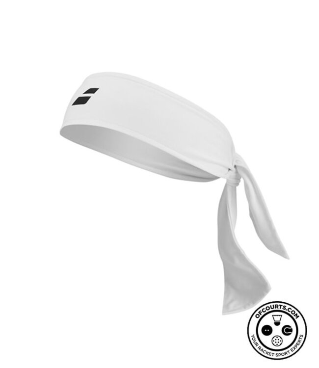 Babolat Logo Head Tie II Headband - White/Black