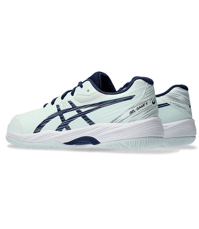 Asics Gel Game 9 GS Junior Tennis Shoe - Pale Mint/Blue Expanse