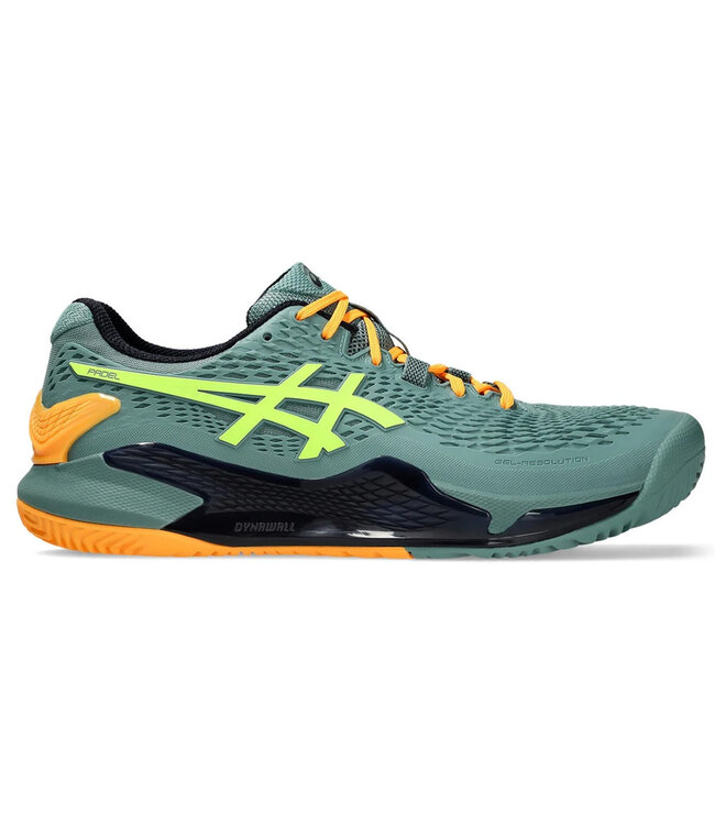 Asics Gel Resolution 9 Men's Padel Shoe - Celadon/Safety Yellow