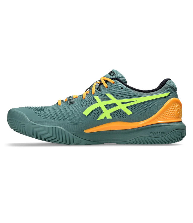 Asics Gel Resolution 9 Men's Padel Shoe - Celadon/Safety Yellow