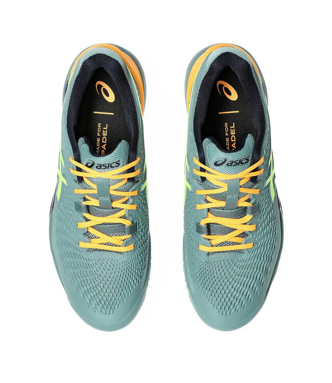 Asics Gel Resolution 9 Men's Padel Shoe - Celadon/Safety Yellow