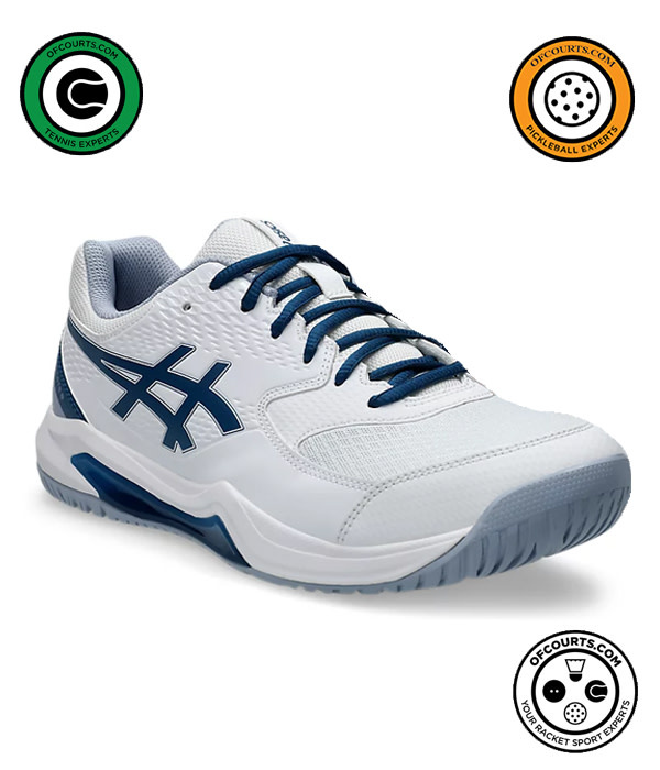 Asics Gel Dedicate 8 Wide Men s Tennis Shoe White Mako Blue Of Courts