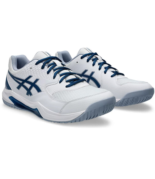 Asics Gel Dedicate 8 Wide Men's Tennis Shoe - White/Mako Blue @ Lowest Price