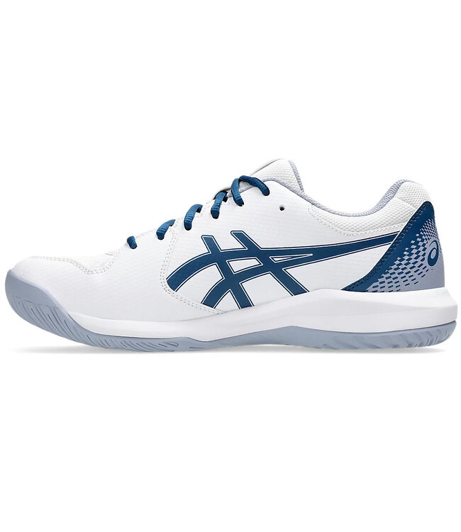 Asics Gel Dedicate 8 Wide Men's Tennis Shoe - White/Mako Blue @ Lowest Price