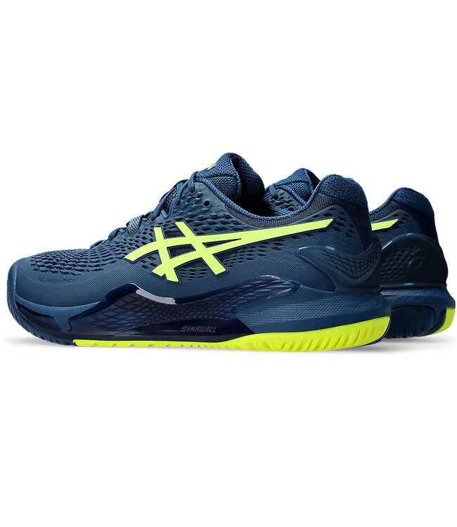 Asics Gel Resolution 9 WIDE Men's Tennis Shoe - Mako Blue/Safety Yellow