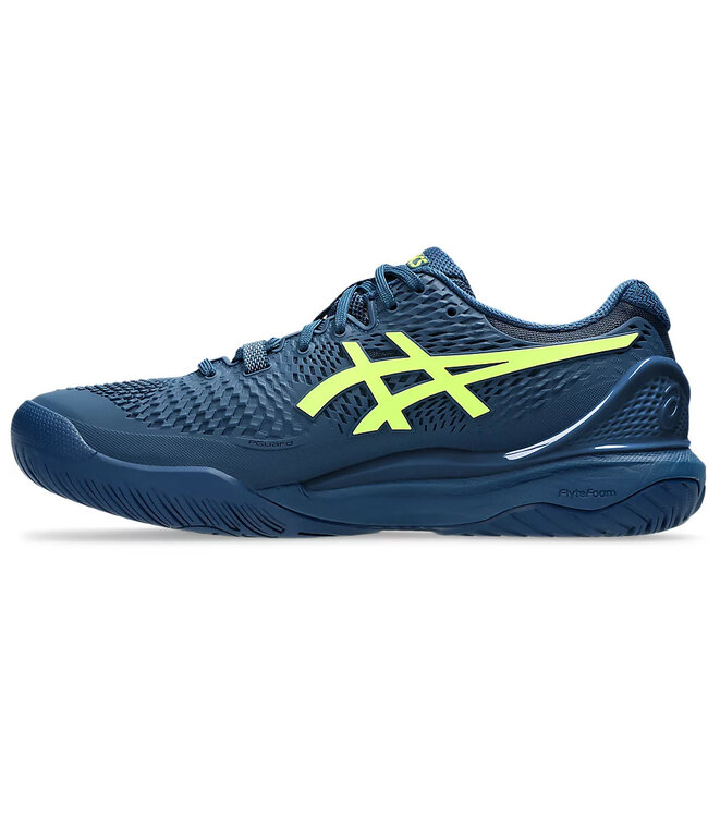 Asics Gel Resolution 9 WIDE Men's Tennis Shoe - Mako Blue/Safety Yellow