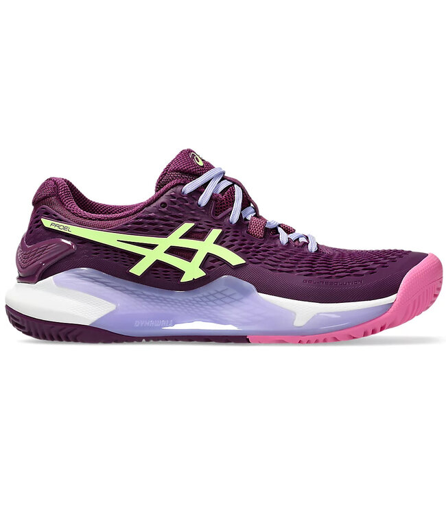 Asics Gel Resolution 9 Women's Padel Shoes  - Deep Mauve/Lime Green