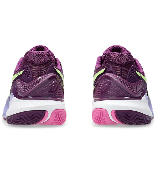 Asics Gel Resolution 9 Women's Padel Shoes  - Deep Mauve/Lime Green