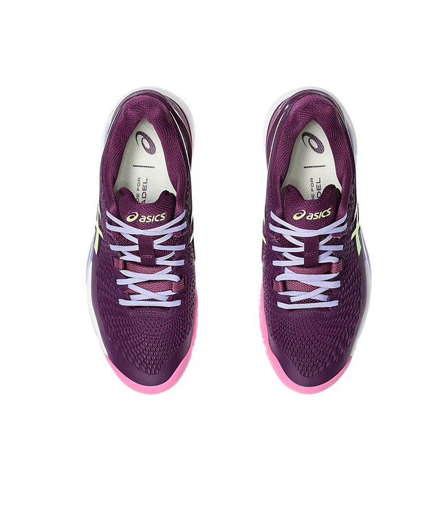 Asics Gel Resolution 9 Women's Padel Shoes  - Deep Mauve/Lime Green