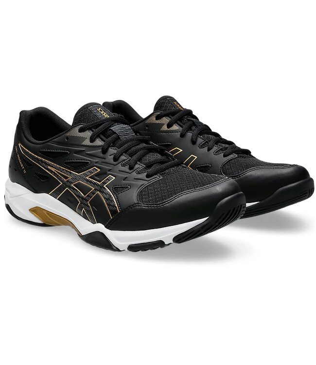 Asics Gel Rocket 11 Wide Men's Indoor Shoe - Black/Pure Gold @ Lowest Price
