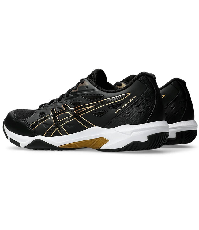 Asics Gel Rocket 11 Wide Men's Indoor Shoe - Black/Pure Gold @ Lowest Price