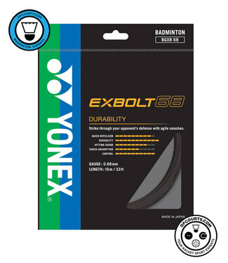 Yonex BG Exbolt 68 Badminton String Black