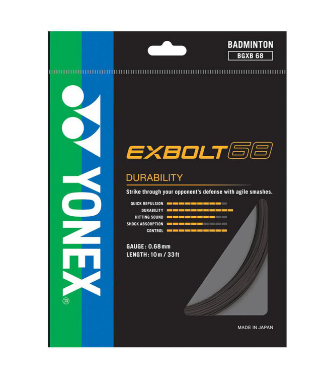 Yonex BG Exbolt 68 Badminton String Black